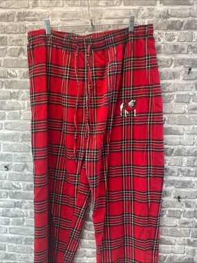 Georgia Bulldogs 
Red Plaid Lounge Pants with Bulldog Patch